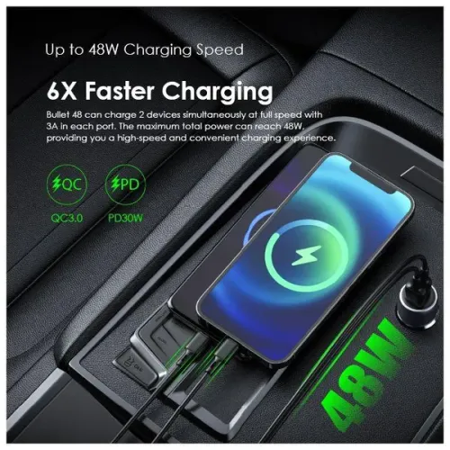 Oraimo Bullet 48 48W Dual Port Car Charger (OCC-73D)
