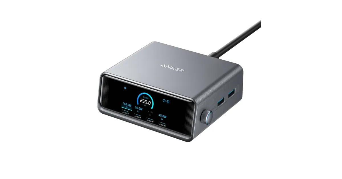 Anker Prime 250W 6 Port Type-C GaN Charger Adapter (A2345141)