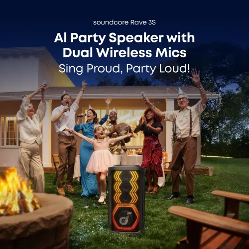 Anker Soundcore Rave 3S 200W AI Karaoke Bluetooth Party Speaker (A31A3012)