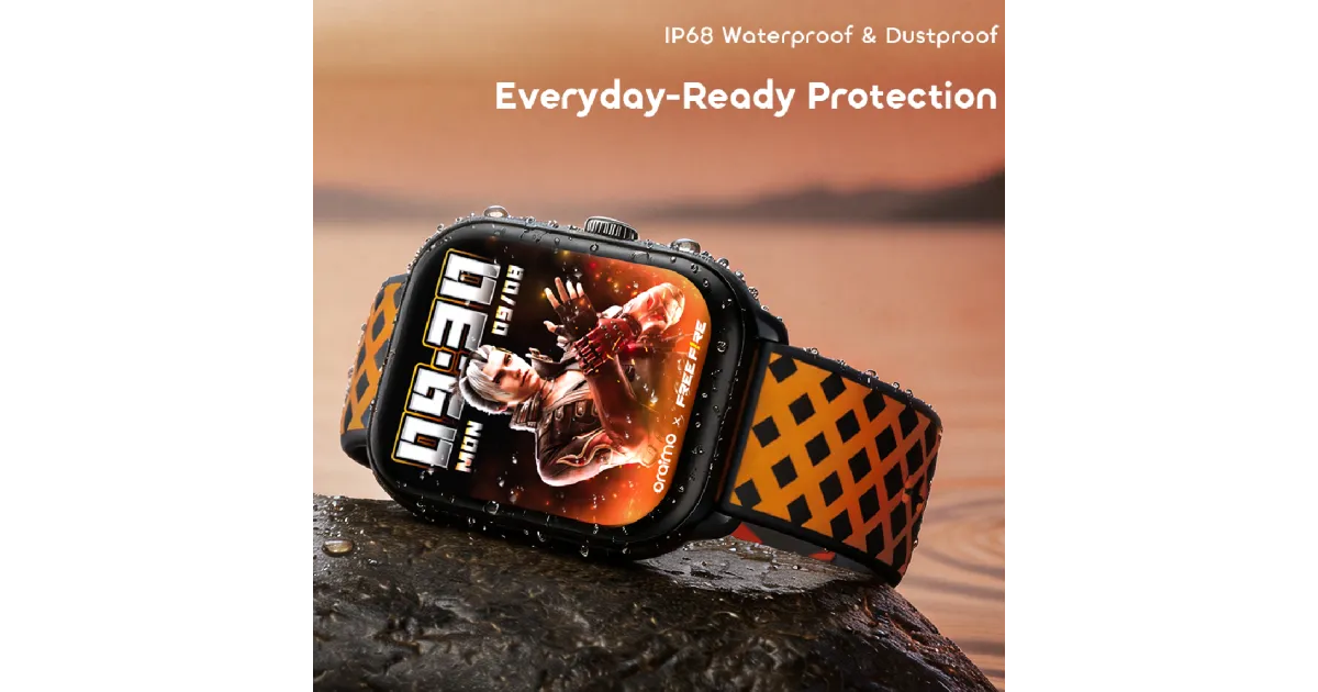 Oraimo Watch 6 Lite HAYATO (Free Fire Edition) Smart Watch (OSW-809-SCARLETRED)